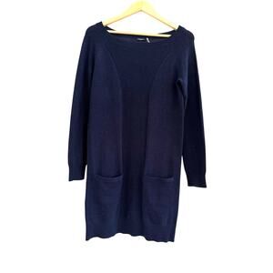 Magaschoni Cashmere Mini Sweater Dress Womens Small Blue Quiet Luxury Boho